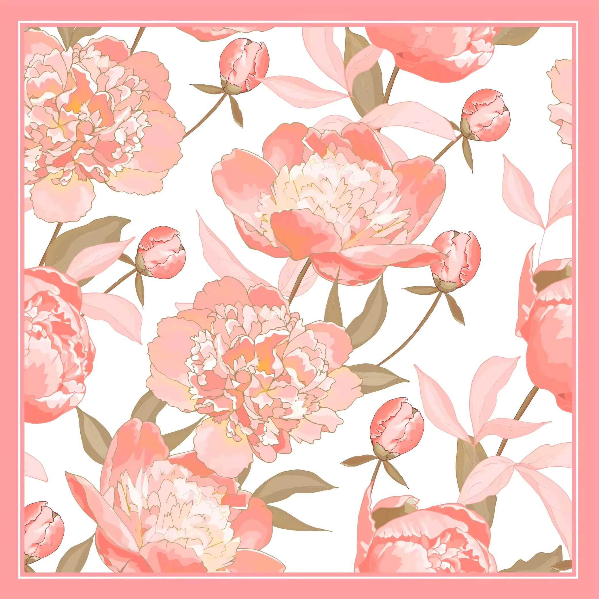 P3 Peony Flower Printed
