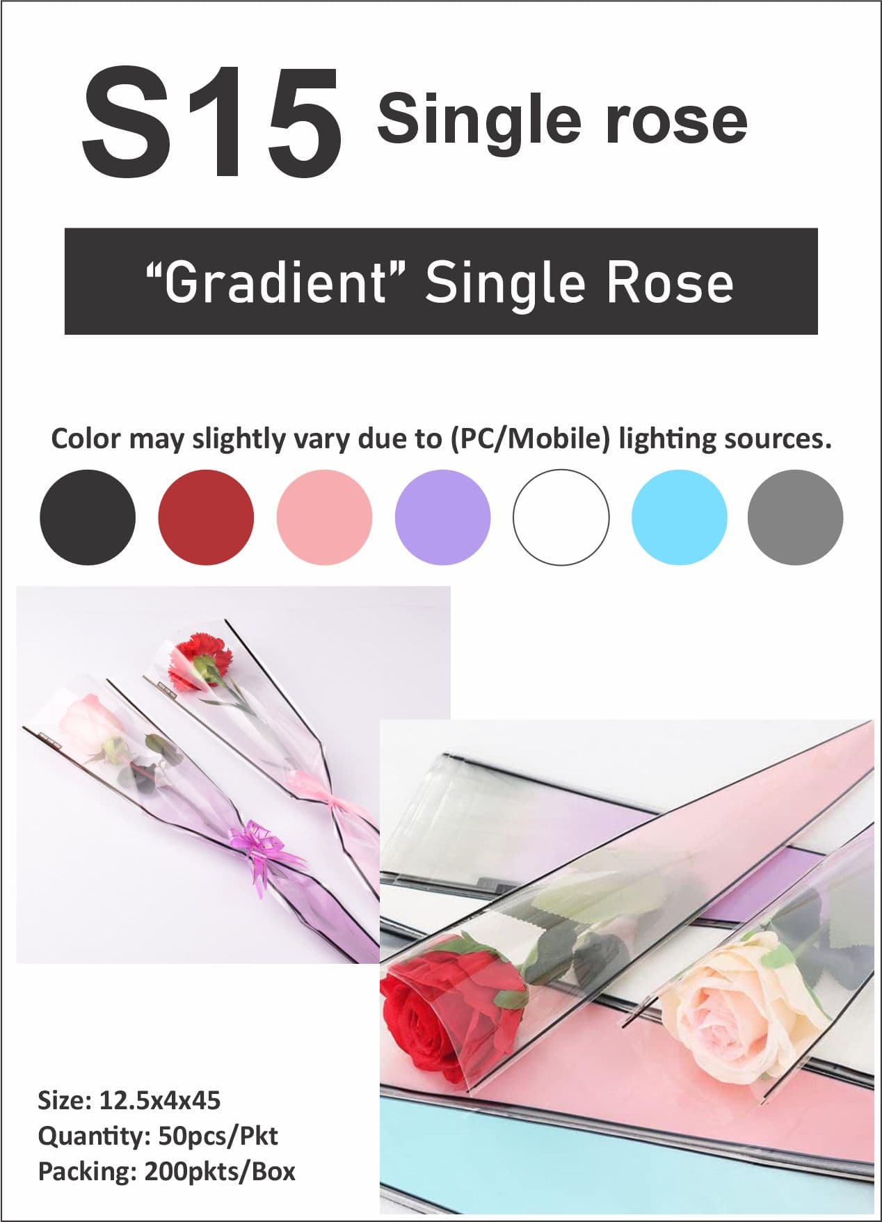 S15 Gradient Single Rose Sleeve